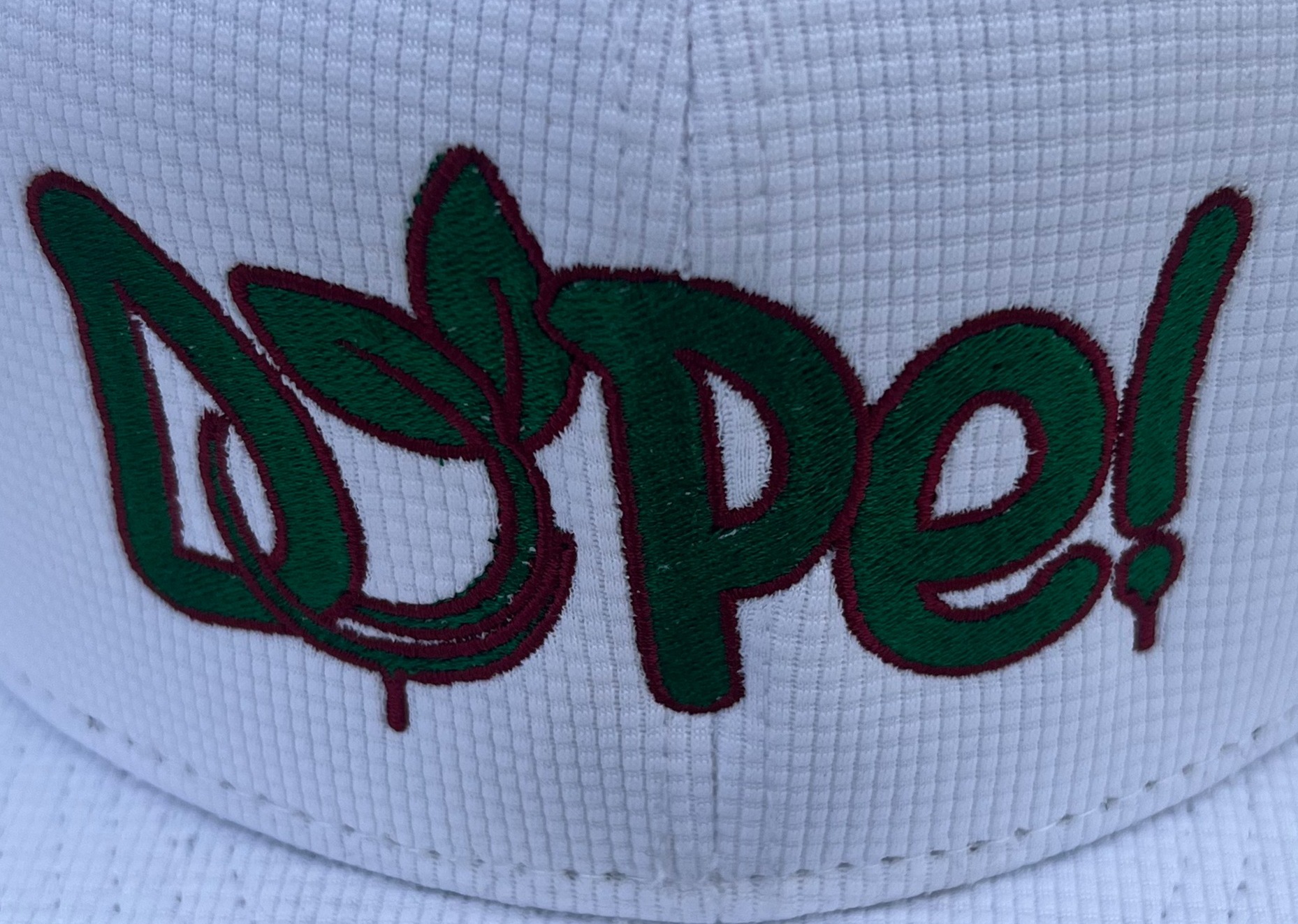 Photograph of product: The Social Leaf | Merch | Social Leaf "DOPE" Hat | White