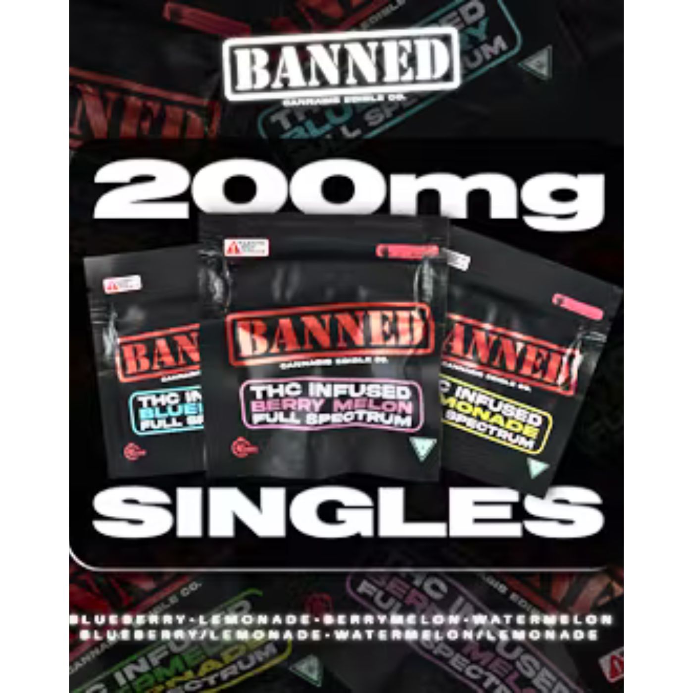 Photograph of product: Banned - Watemelon Lemonade 200mg Single Gummy