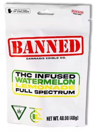 Photograph of product: BANNED | 200MG CLUSTERS | WATERMELON LEMONADE