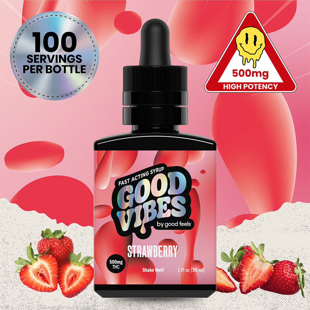 Photograph of product: Tincture | Good Vibes | Strawberry Syrup | 500MG