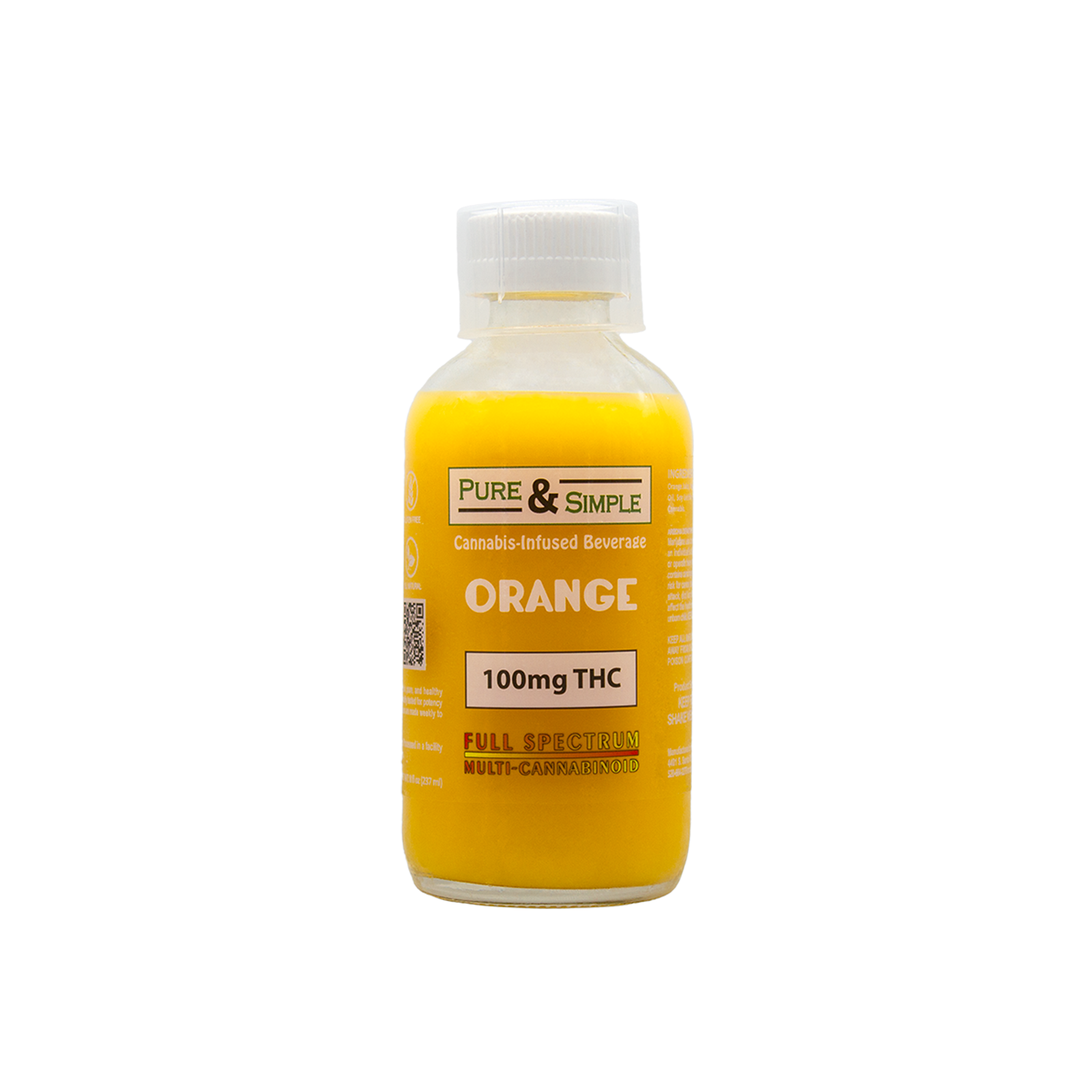 Photograph of Product: PURE & SIMPLE - DRINK - 100MG - 8OZ - JUST ORANGE - INDICA