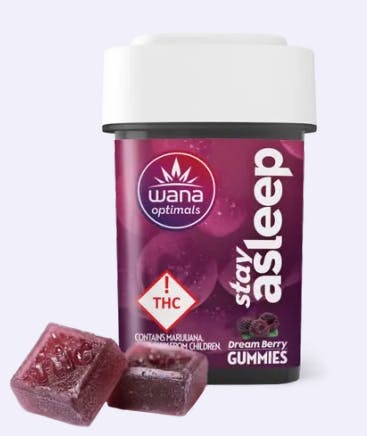 Photograph of product: Dream Berry Stay Asleep 4:1:1:1 Gummies | 700mg - Wana