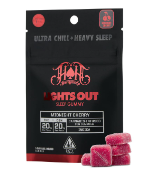 Photograph of product: Heavy Hitters | Midnight Cherry Thc/ 100mg Cbn Gummies | 100mg