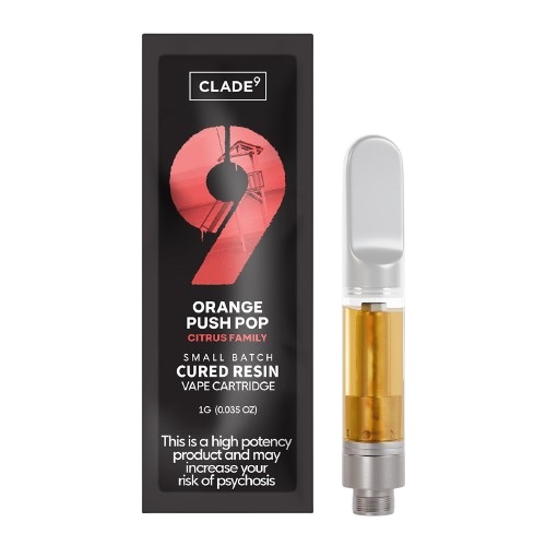 Photograph of product: Clade9 | Cured Resin Cart | Orange Push Pop | 1g