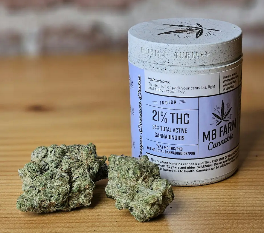 Photograph of Product: Grape Cream Cake Flower | Indica | MB Farm Cannabis - 3.5g