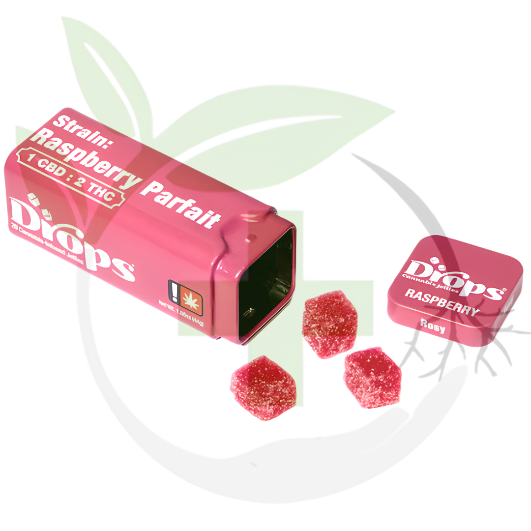 Photograph of product: *Gummy - TF - Drops - 20pc - GLS - Raspberry