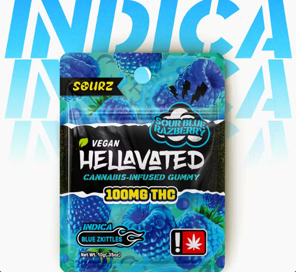 Photograph of product: Hellavated // Sour Blue Razberry Gummiez