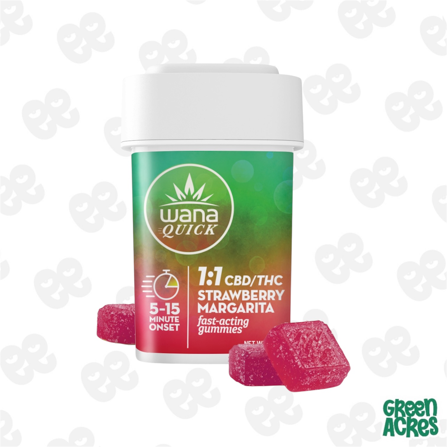 Photograph of product: Wana: Strawberry Margarita Quick 200MG Gummies