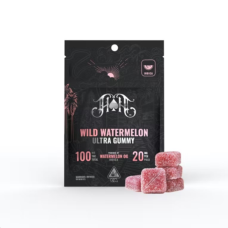 Photograph of product: WILD WATERMELON GUMMIES 5 PACK 100MG