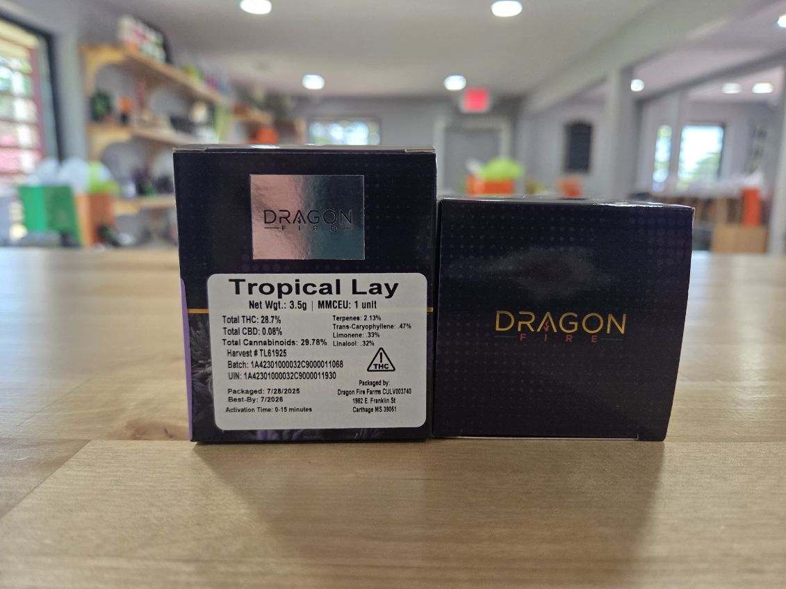 Photograph of product: Dragon Fire Farms- Tropical Lay - 3.5g