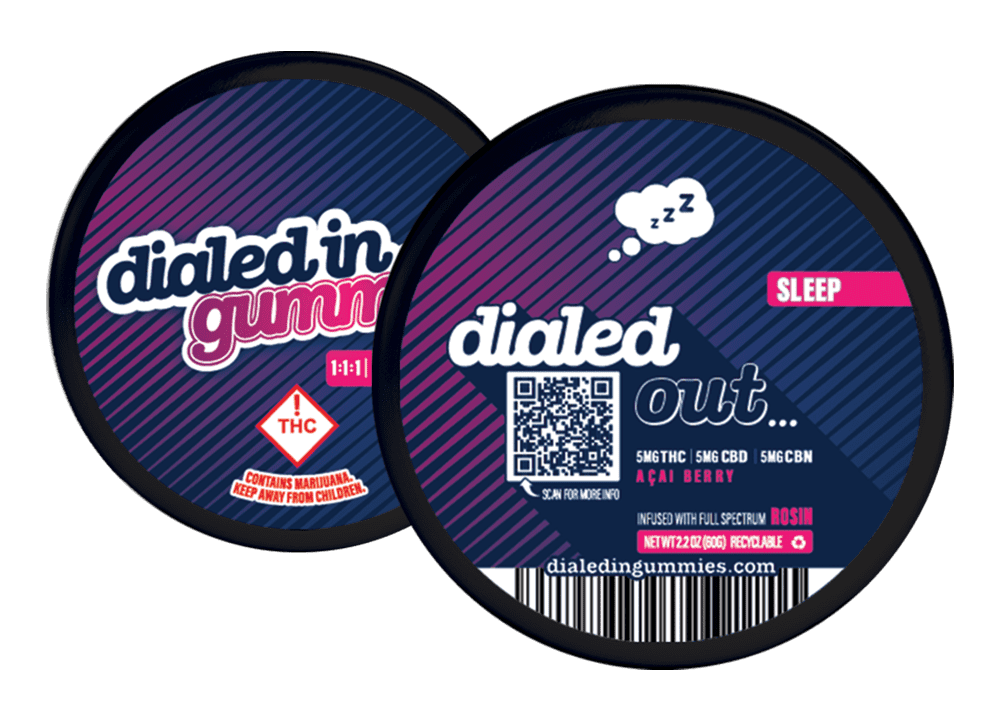 Photograph of product: Dialed In | Rosin Gummies | Dialed out 1:1:1
