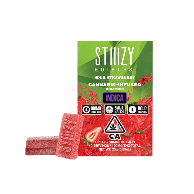 Photograph of product: - SOUR STRAWBERRY - Gummies 100mg TH-oui Edibles - 