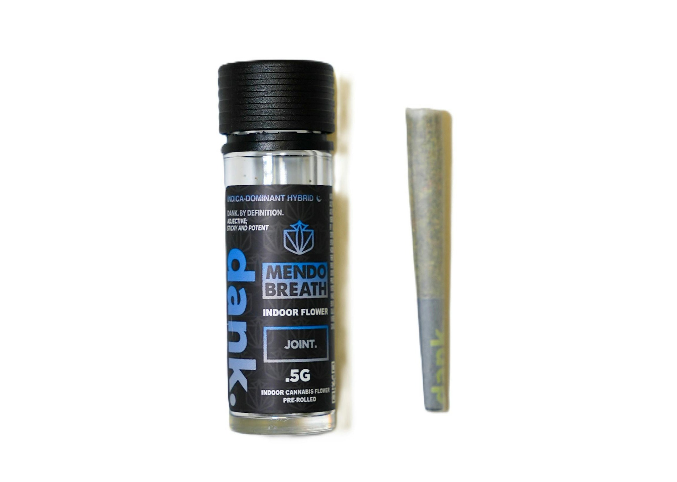 Photograph of product: Dank | Mendo Breath | Indoor Flower | 0.5g Pre-Roll
