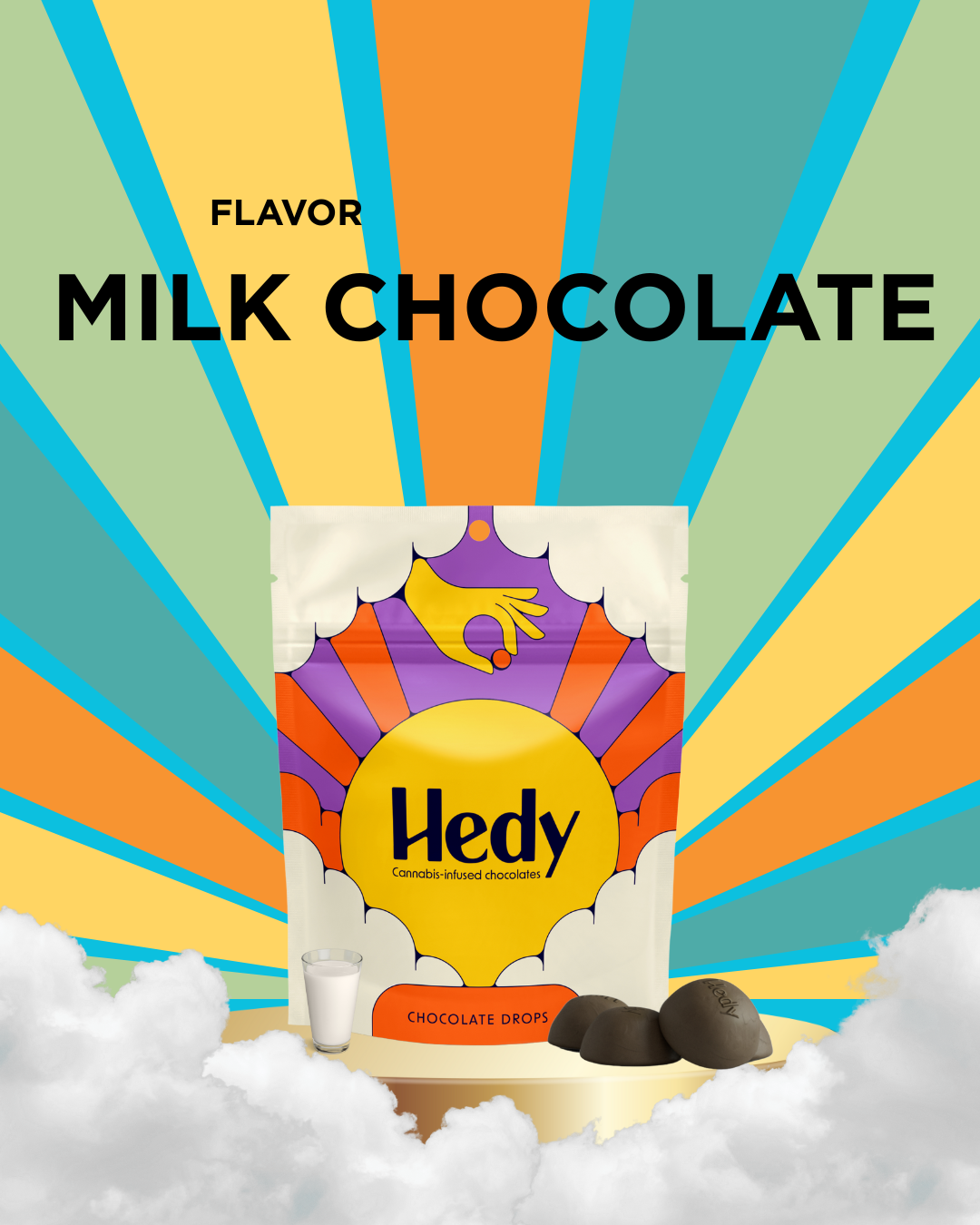 Photograph of product: Hedy Chocolate Drops RSO 100mg - Milk