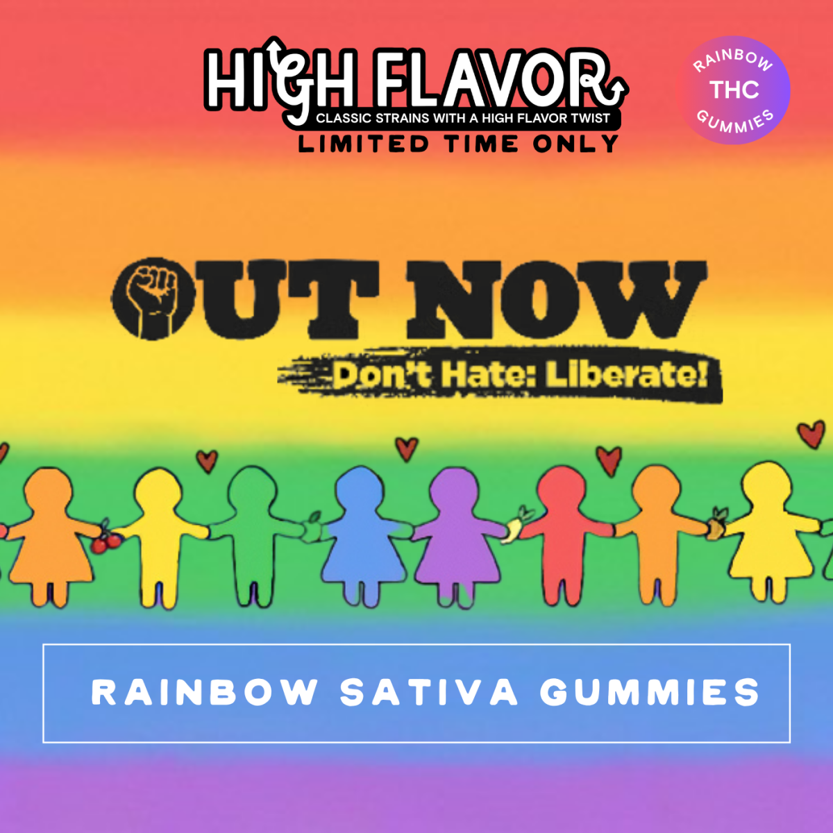 Photograph of product: High Flavor - Pride - Gummies - 90mg