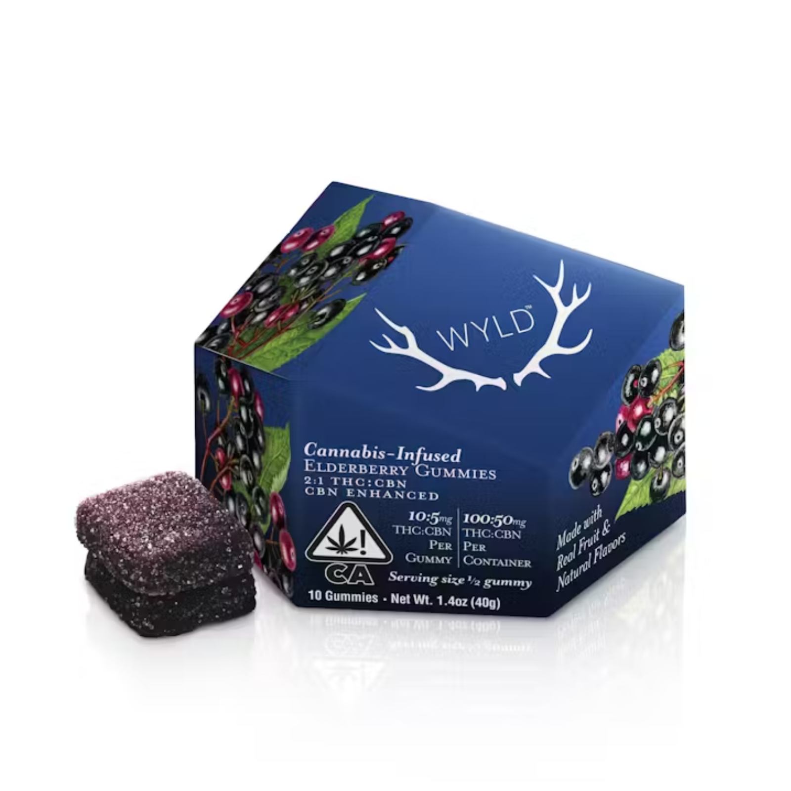 Photograph of product: 100mg 10pk Gummies | 2:1 Elderberry | Wyld