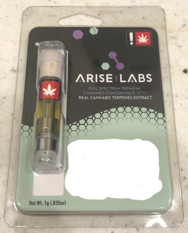 Photograph of product: Cartridge - 1g Arise Distillate - Sour Punch - Green Leaf Special