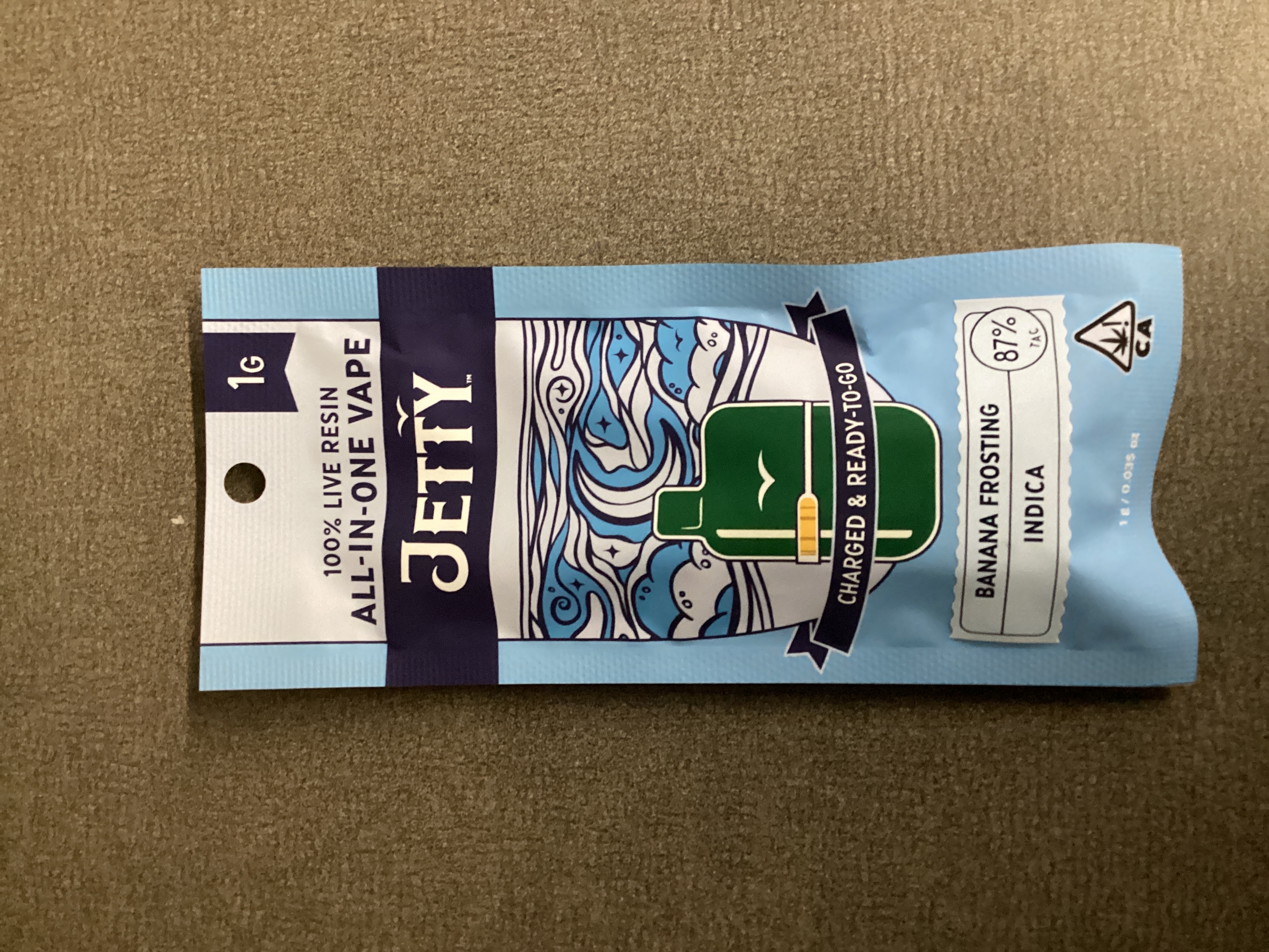 Photograph of product: JETTY - BANANA FROSTING MINI TANK LIVE RESIN DISPOSABLE