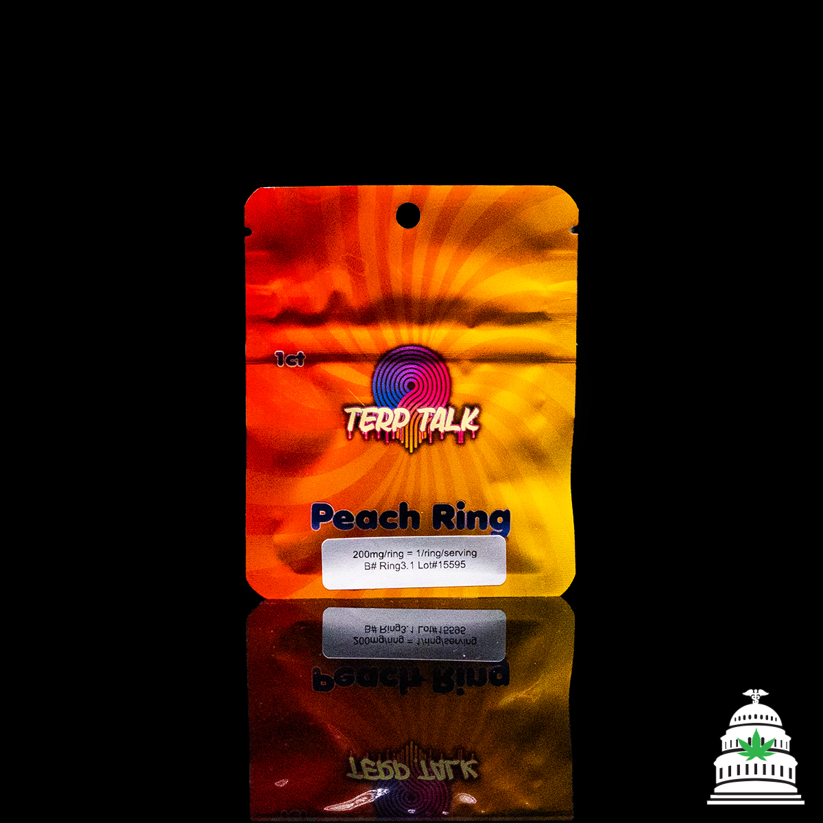 Photograph of product: Peach Ring Single - 200mg Terp Talk Gummy