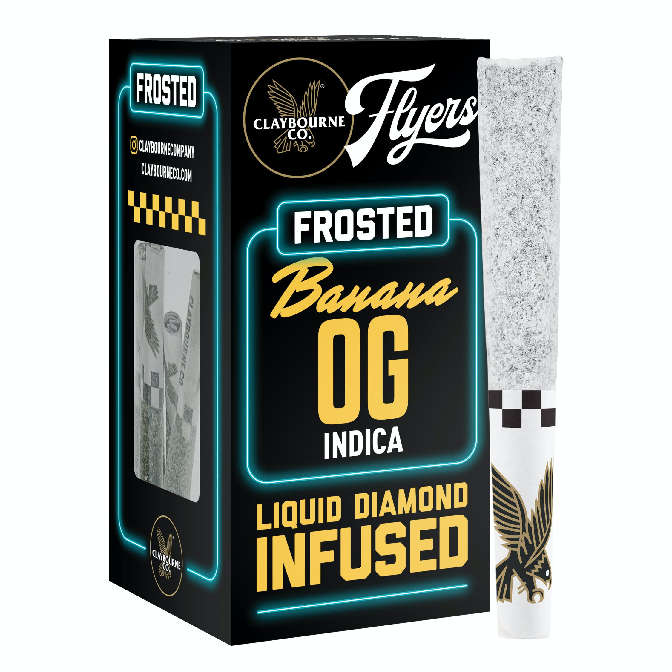 Photograph of product: Claybourne Co. | Banana OG Frosted Flyers Pre-Rolls (5 Pack) | 2.5g