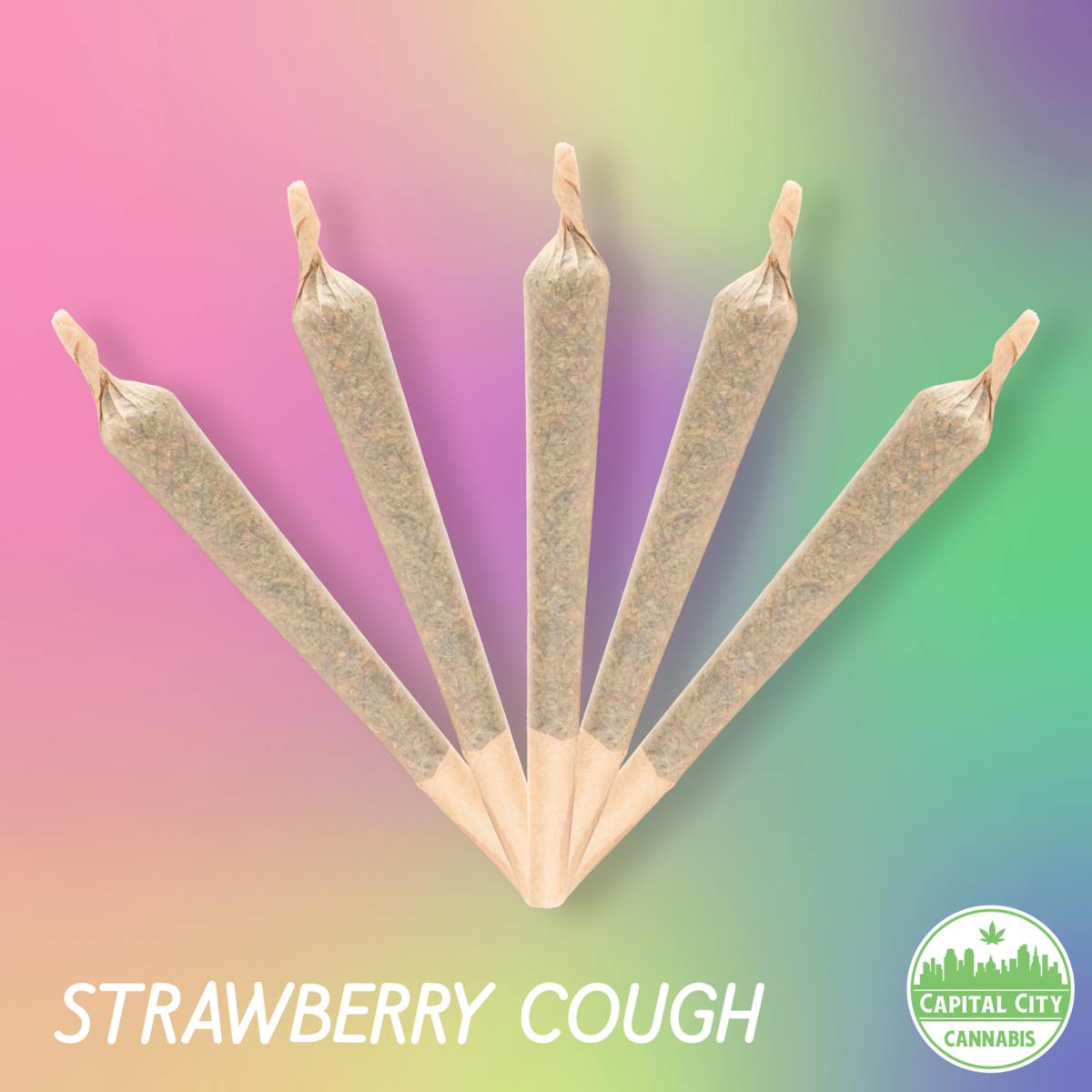 Photograph of product: Strawberry Cough | 0.7g - 5pk Infused Pre Rolls