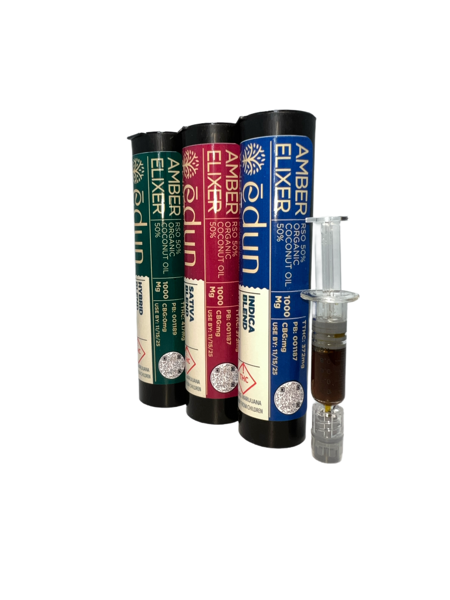 Photograph of product: Edun - (H) AMBER ELIXIR   Live Rosin Derived RSO Blend