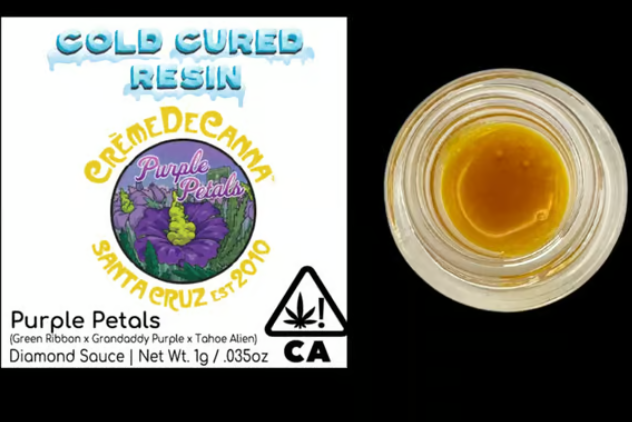 Photograph of product: Creme De Canna Purple Petals Cold Cured Resin Diamond Sauce