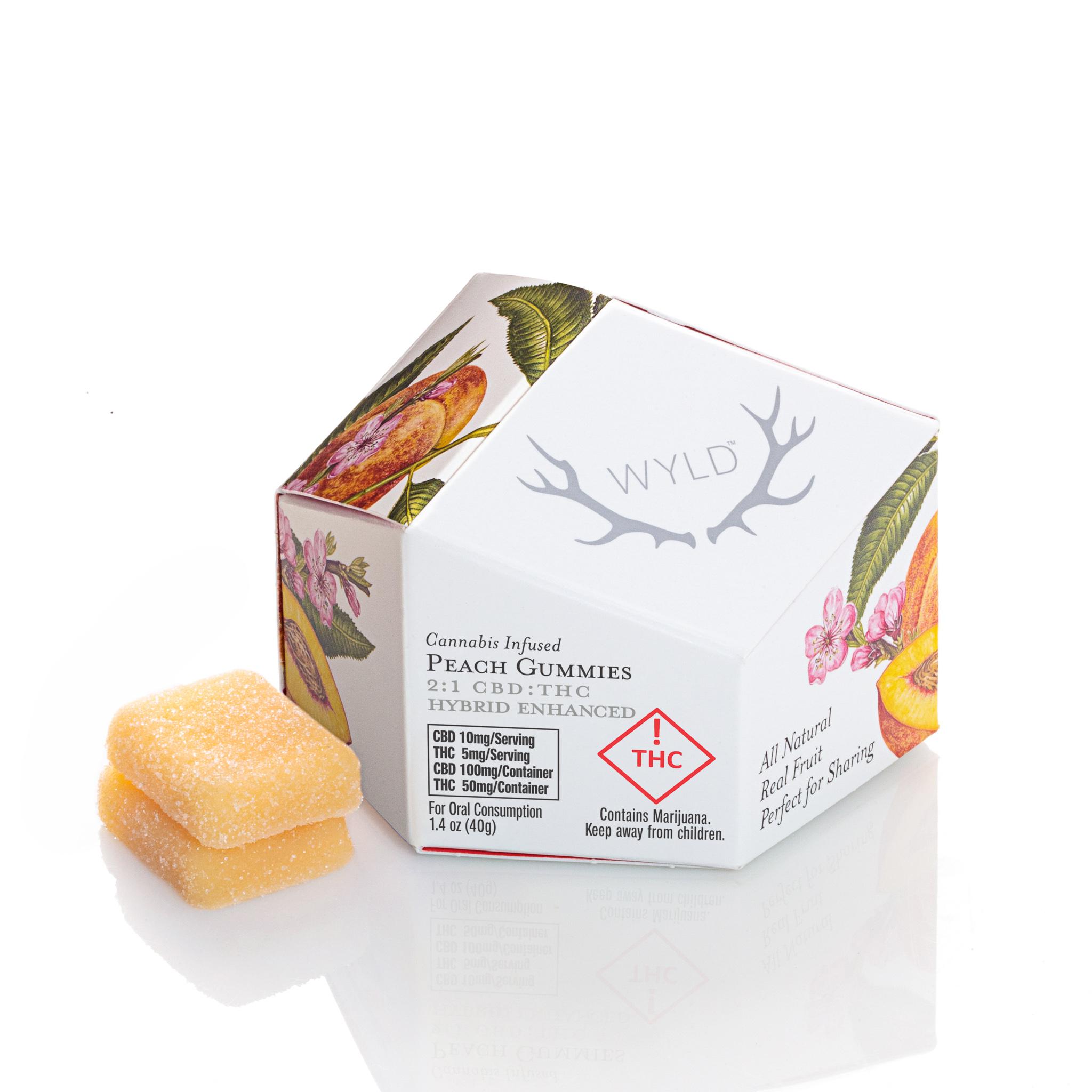 Photograph of Product: 50mg Gummies | Wyld - | (H) Peach 2:1 CBD:THC