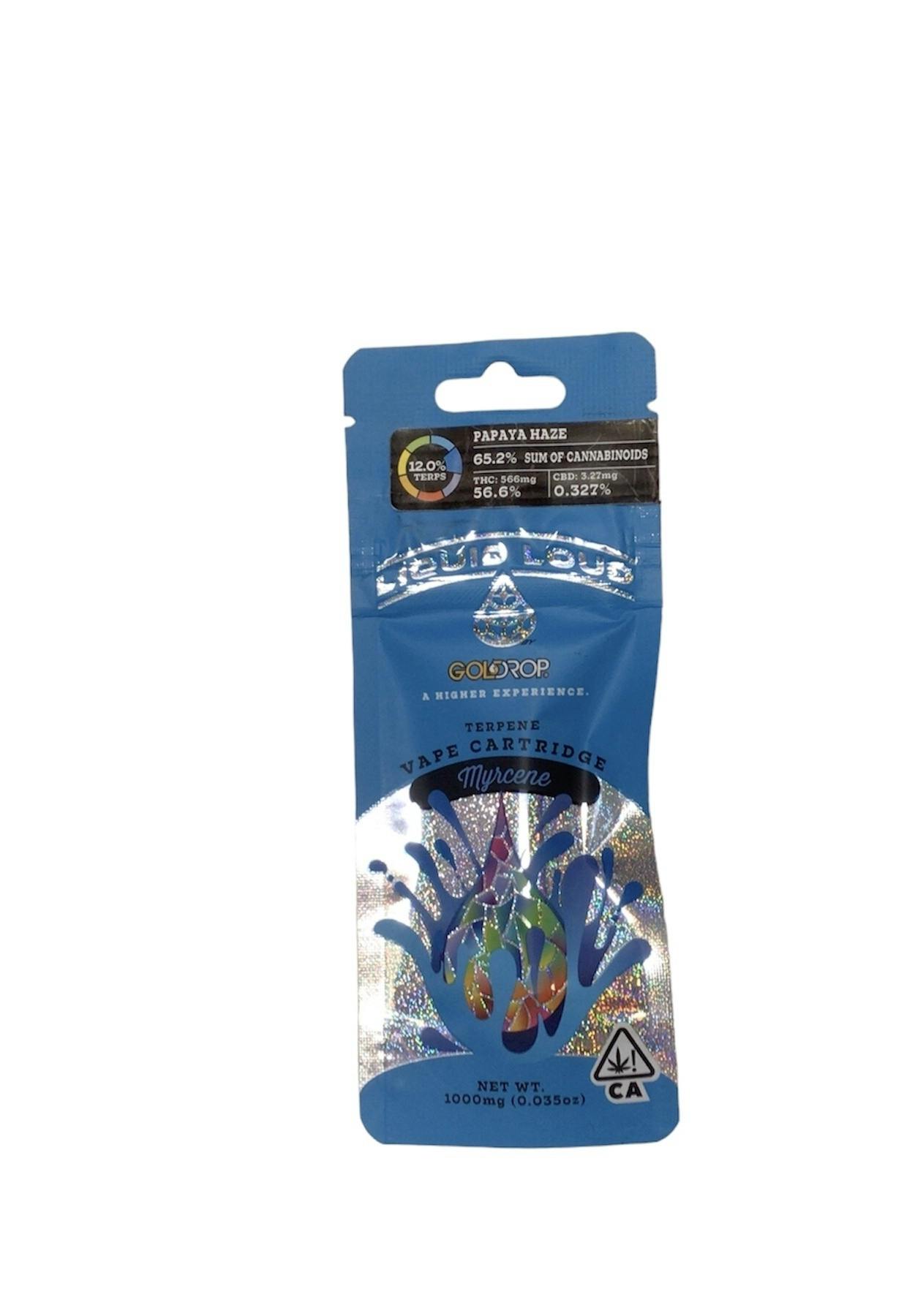 Photograph of product: Gold Drop- Papaya Haze Liquid Loud Cartridge