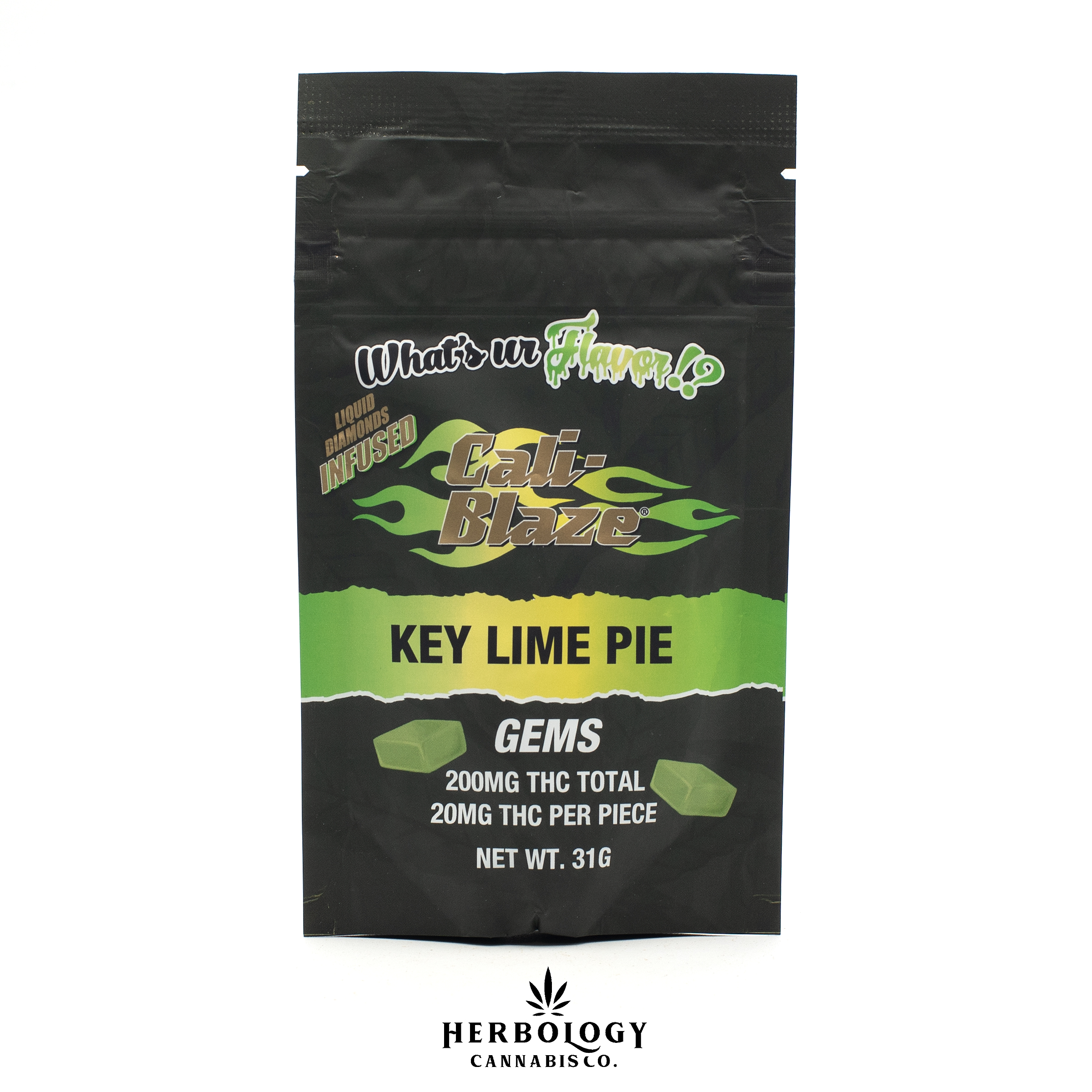 Photograph of product: Cali-Blaze | Liquid Diamond Infused Gummy | Key Lime | 200mg