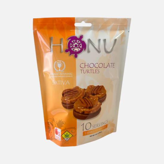 Photograph of product: Honu | Chocolate Turtle | Oui'd | 10pk | DOH | 100mg TH-oui