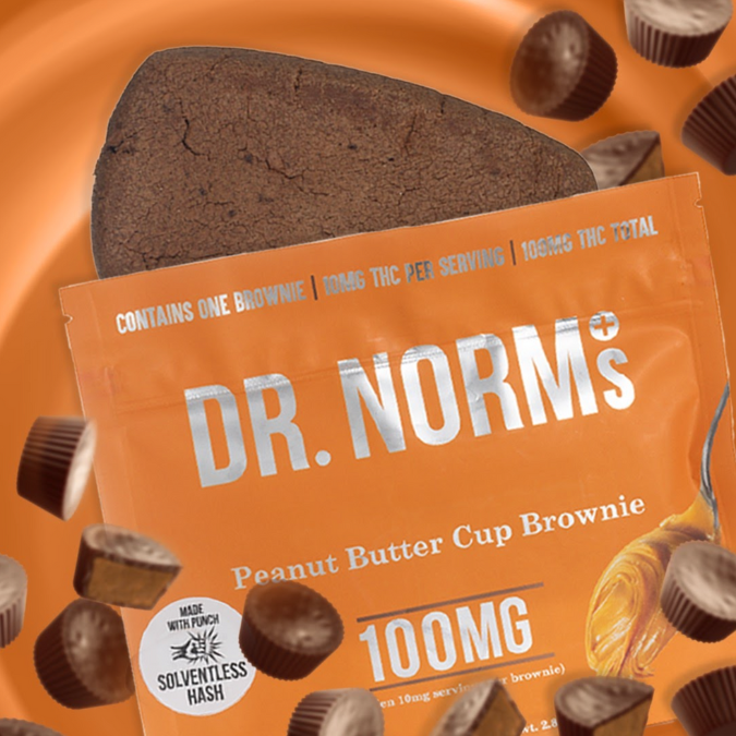 Photograph of product: PEANUT BUTTER CUP BROWNIE 100MG
