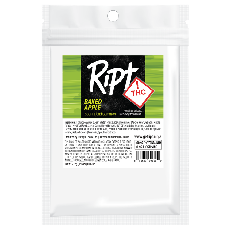Photograph of product: REC - Ript - Apple /  Hybrid Gummies | 100mg