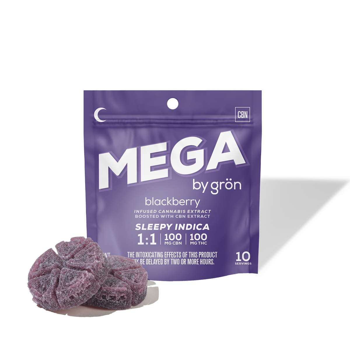 Photograph of product: Gron MEGA Pearls Blackberry 1:1 Pearls 2-Pack 100mg
