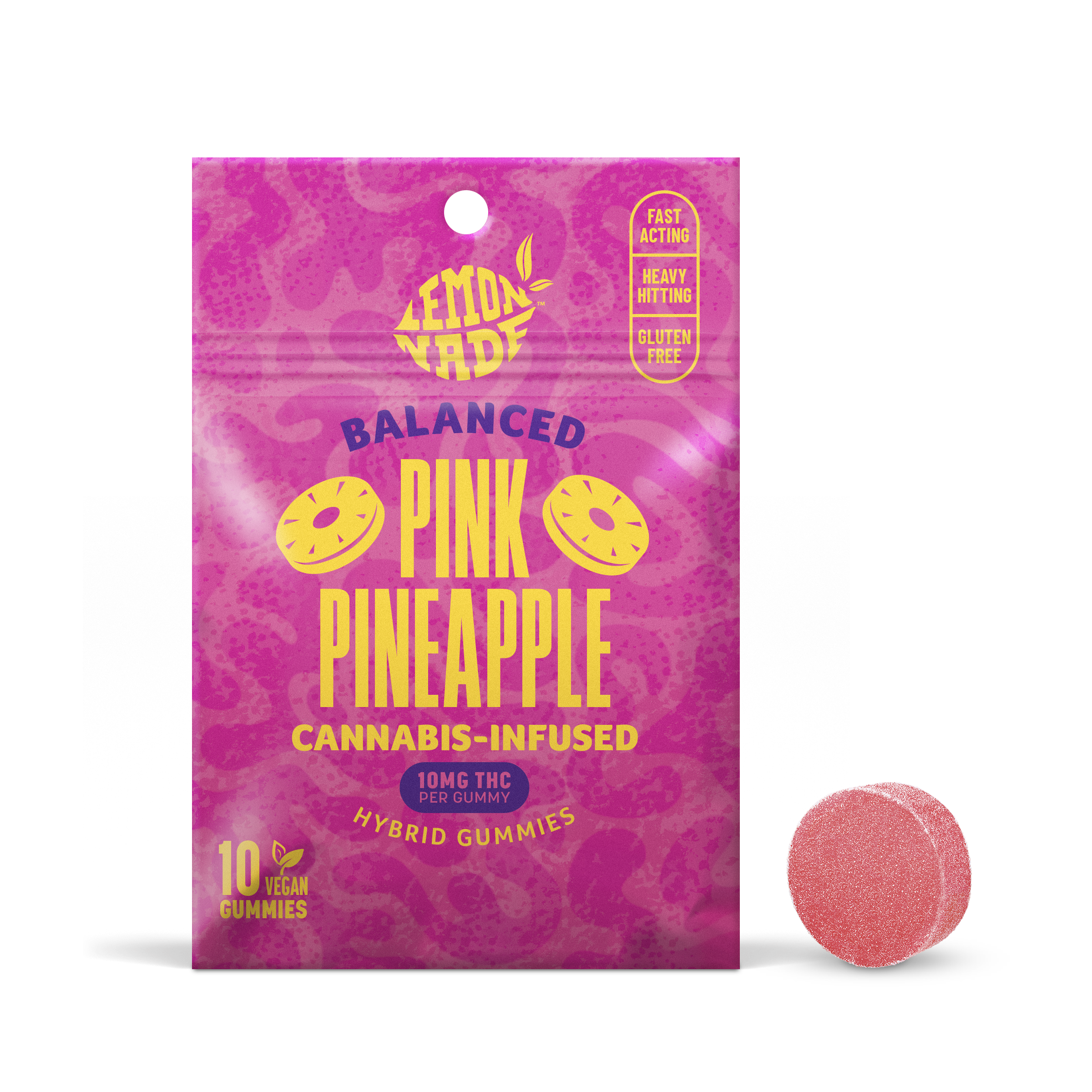 Photograph of Product: Gummies 100mg 10pk Pink Pineapple