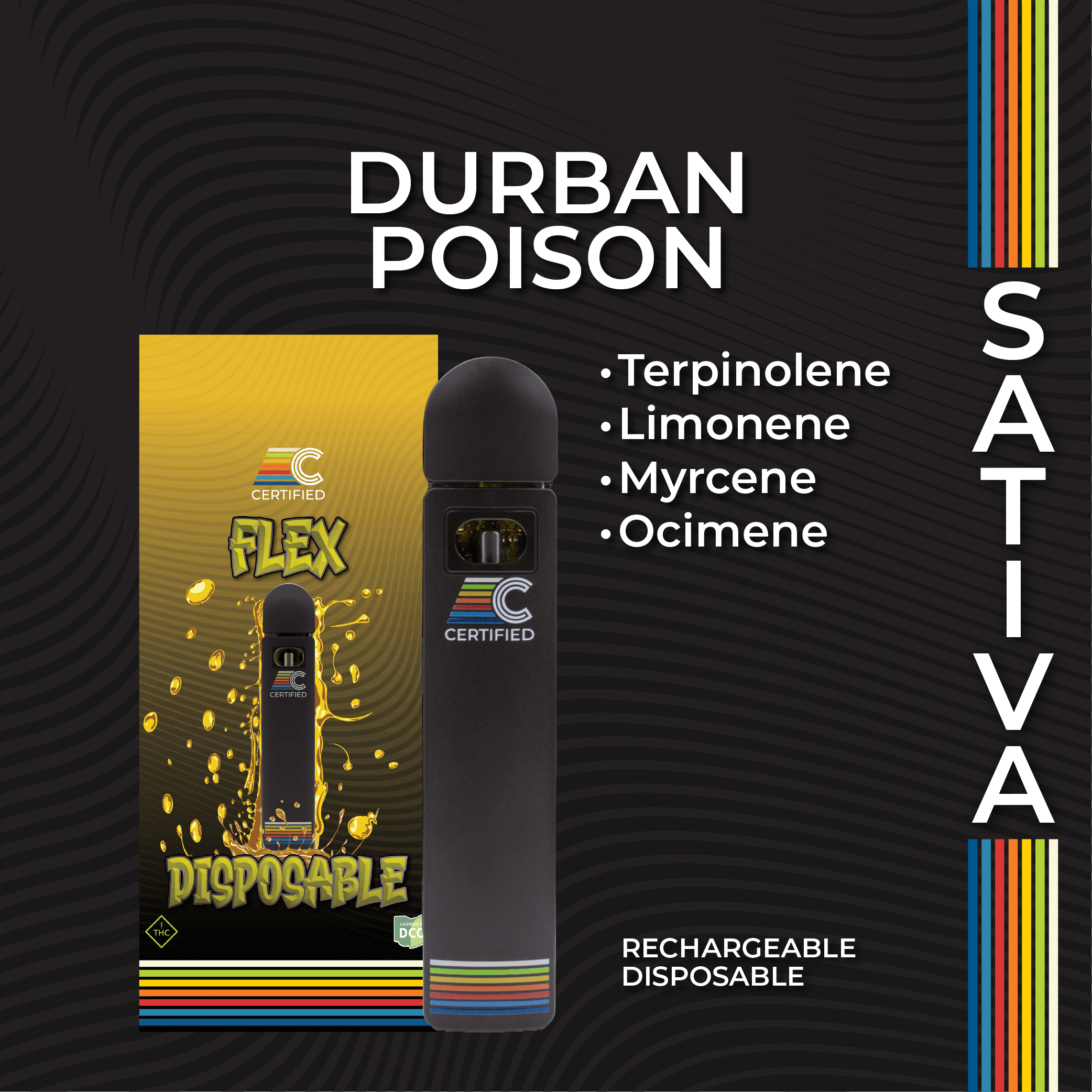 Photograph of product: Durban Poison - FLEX | 1g Disposable - 