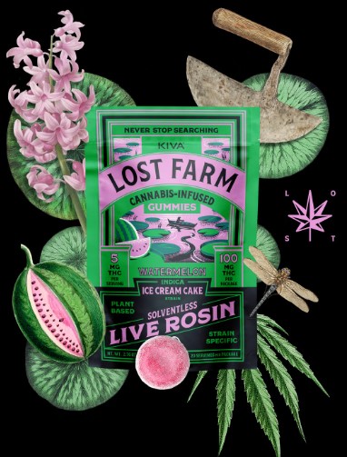 Photograph of product: KIVA - Lost Farm Watermelon x Ice Cream Cake Gummies 20pk