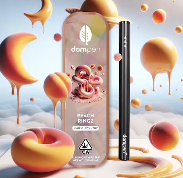 Photograph of product: Disp- PEACH RINGZ- 1g - 1g 7228