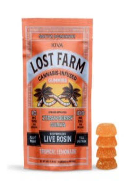 Photograph of product: Lost Farm | Tropical Lemonade x Ztrawberry Guava | 100mg 10pk | Live Rosin Gummies
