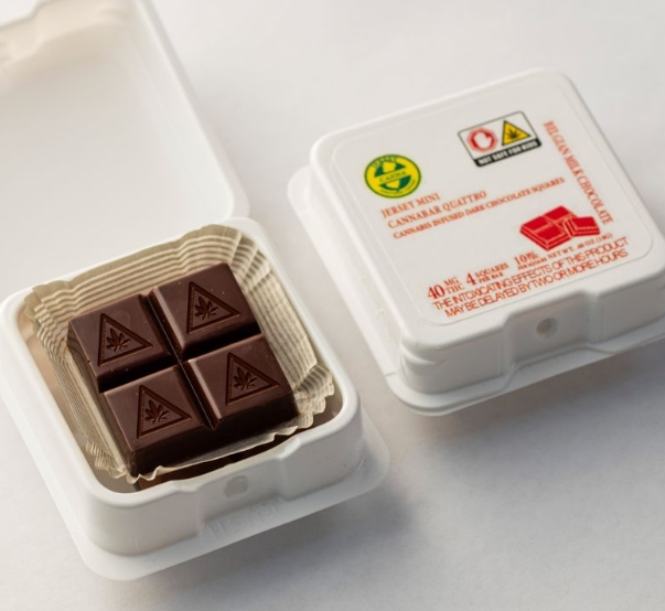 Photograph of product: Dark Chocolate Minibar Quattro | Chocolate | 4 x 10mg
