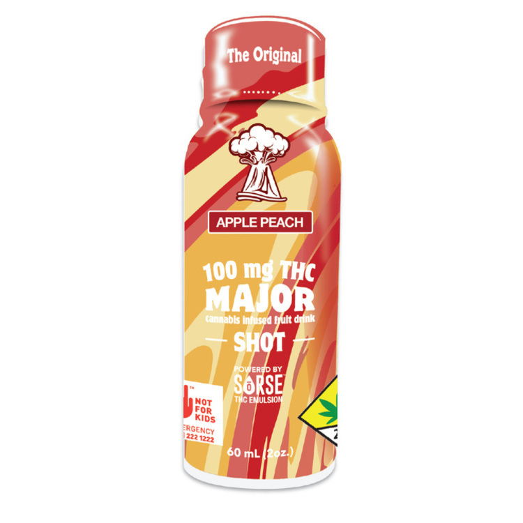 Photograph of product: Major | Apple Peach Blast Shot | 2oz | DOH | 100mg TH-oui