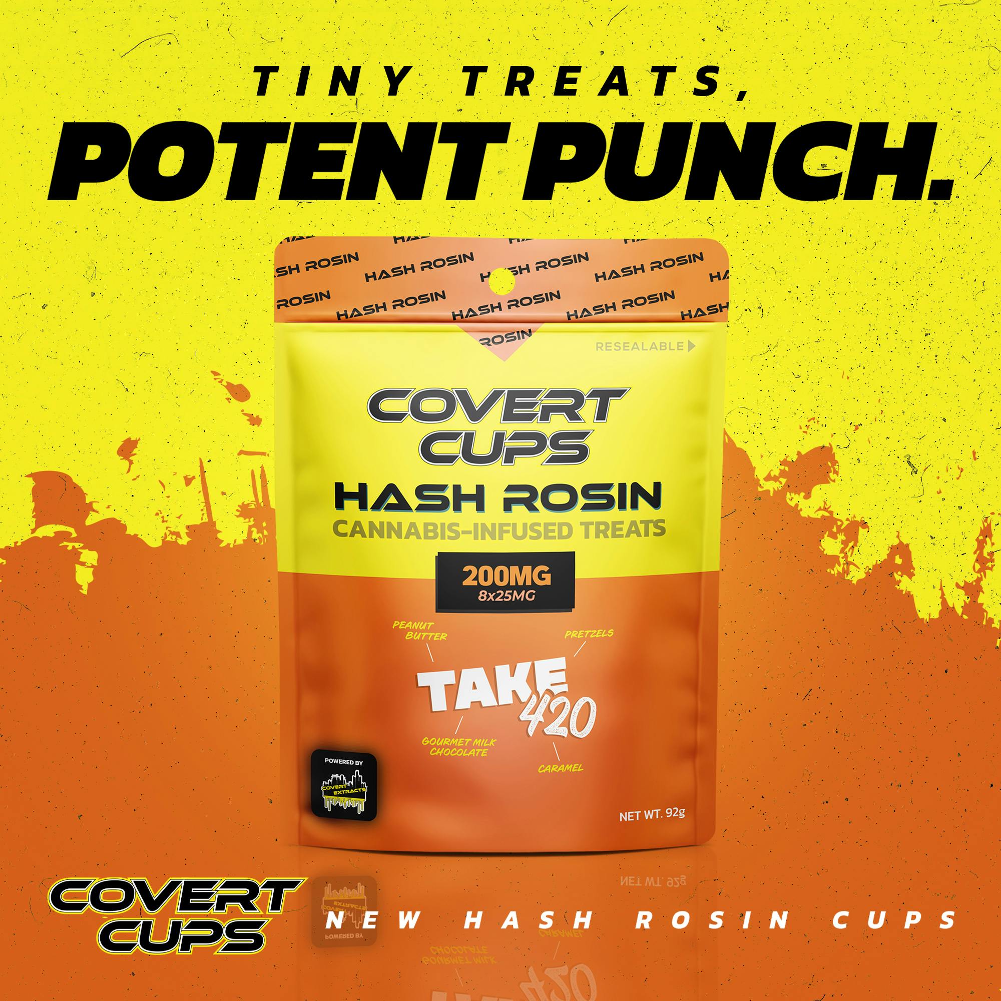 Photograph of product: Covert Cups - Take 420 Rosin Infused Mini Cups 200mg Chocolate