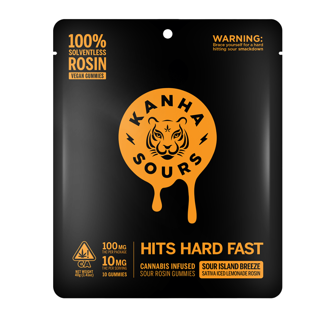 Photograph of product: KANHA - SOUR ISLAND BREEZE SOLVENTLESS GUMMIES 100MG