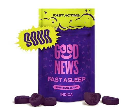 Photograph of product: Fast Asleep Sour Blueberry Gummies 10pk ( I ) | 100mg TH-oui 50mg CBN