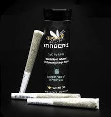 Photograph of product: WOJO STINGERZ | CARIBBEAN BREEZE | INFUSED PREROLLS | 3 PACK