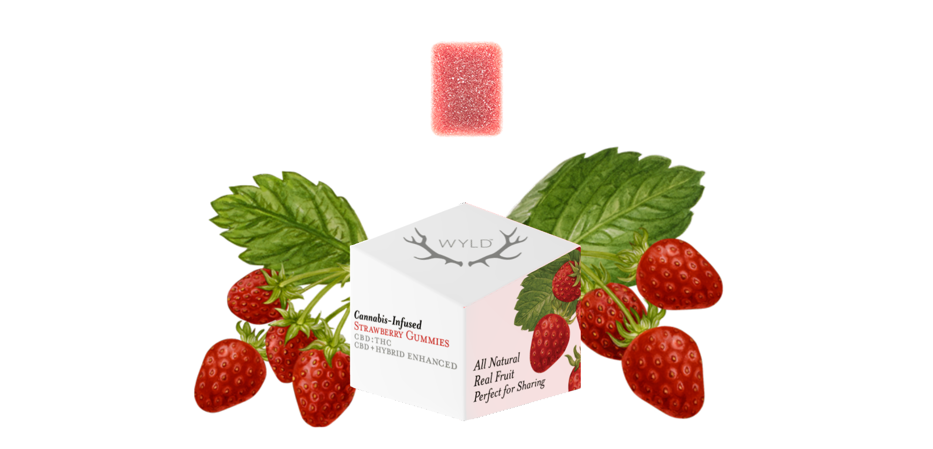 Photograph of product: Wyld - Gummies 20:1 - Strawberry (H) (200mg CBD/10mg TH-oui)