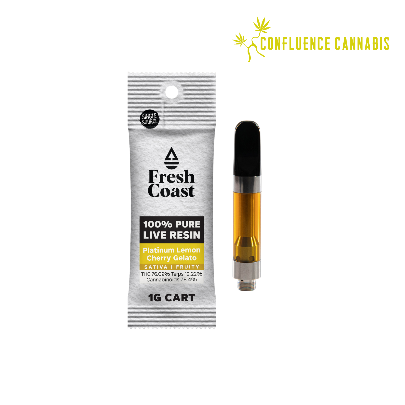 Photograph of Product: Platinum Lemon Cherry Gelato Live Resin Cartridge