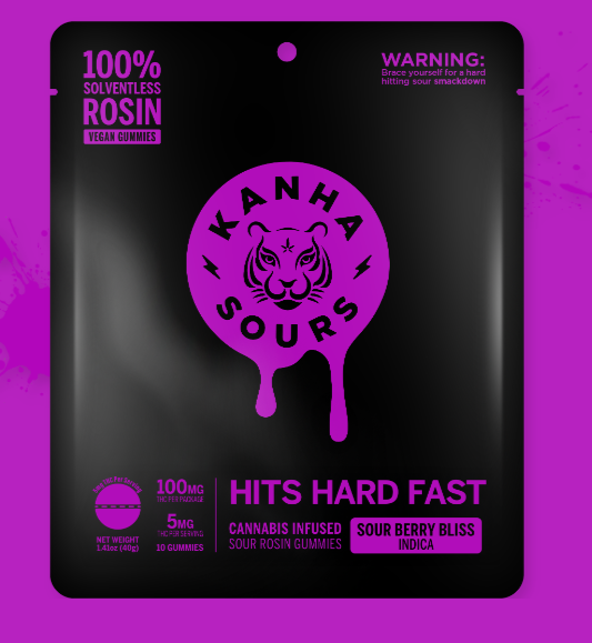 Photograph of product: Sour Berry Bliss Indica Live Rosin Gummies - Kanha