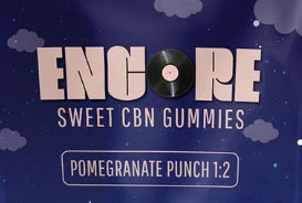 Photograph of product: (67649) 1:2 100mg Pomegranate Punch Encore Gummies 10 pack