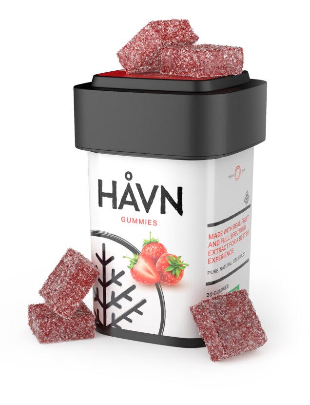 Photograph of product: HAVN | Strawberry 1:1 TH-oui CBD Gummies 5mg 20ct (H)